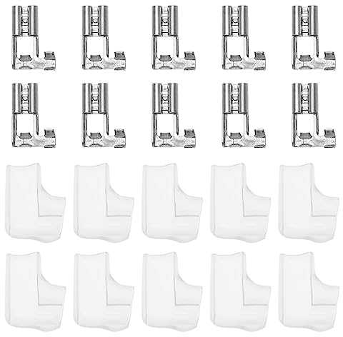 The Lord of the Tools Set mit 50 Stück 4,8 mm Crimpkabelschuh, 90 Grad abgewinkelt, mit 50 Isolierhülsen für Ausrüstung, Schalter, Quad, Fahrrad, Scooter, Boot, Haushaltsgeräte