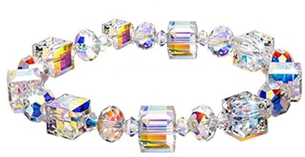 SZETOSY Kristall Strass Würfel Armband für GOODHANCEUK Aurora Kristalle Link Kette Romance Frauen Schmuck Glas Stein Glanzt Mode Armband für Mädchen