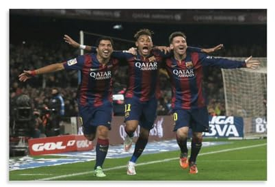 Fußball-Poster Messi Neymar MSN (2) Wandkunst Poster Drucke Heimdekoration Bild Leinwand Gemälde Poster 20 x 30 cm