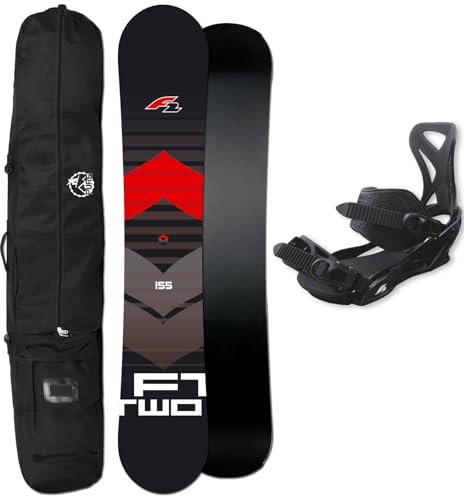 F2 Herren Snowboard Rental 168 cm EXTRA Wide + F2 Sonic BINDUNG GR. L + Bag