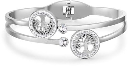 FDEETY Bracelet Femme Arbre de Vie en Acier Inoxydable Plaqué Or 18K avec Strass Bijou Élégant et Raffiné pour Toutes Occasions Accessoire de Mode Intemporel et Chic