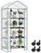 WOLTU Serre de Jardin, avec roulettes, Serre de Balcon, 70x50x162cm, en PE 130g/m², Porte Zippée Enroulable, avec 4 Étagères, Intérieur et Extérieur, Blanc