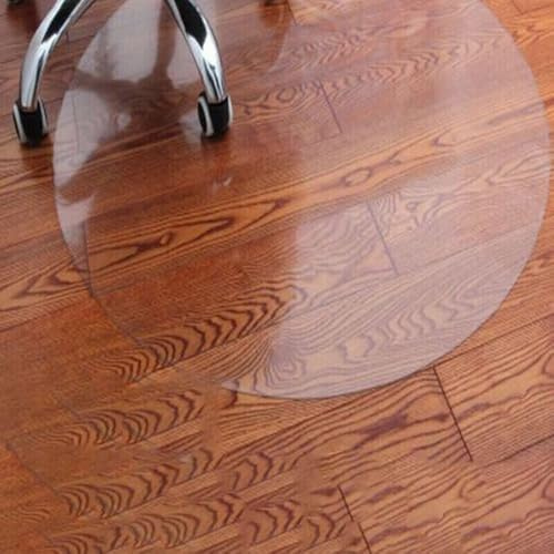Bürostuhl Transparent Rund Bodenschutzmatte 1.0 mm Transparente Stuhlmatte für Hartböden rutschfest Bürostuhlunterlage Kratzfest(Mattiert,75 cm)