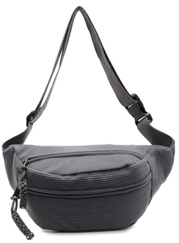 Micmores Bauchtasche Damen Umhängetasche Modische Cord Crossbody Bag Damen, Stilvolle & Praktische Brusttasche Gürteltasche Hüfttaschen für Outdoor Sport Reise Laufen Schule (Grau)