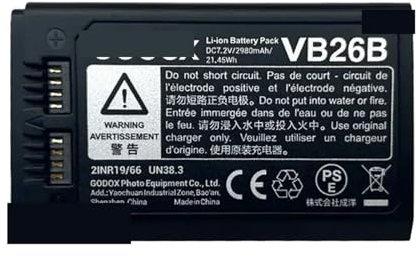 Battery,Compatible For Godox,for VB26 VB26A VB26B Speedlight Flash Battery For V1 V850III V860III Speedlite Flash(VB26B)