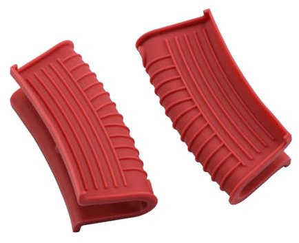 Pot Handle Silicone Heat Protection Flexible Pan Holder Cover, Non-Slip Grip Heat Insulating Hand Protection Aid with Robust Silicone Coating for Frying Pans, Casserole, Cast Iron Pots