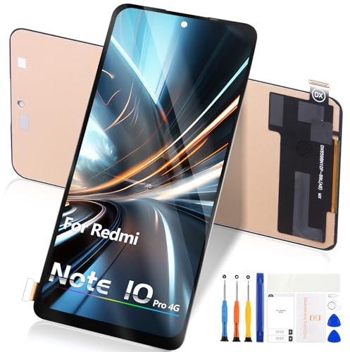 Atwist - Pantalla LCD para Xiaomi Redmi Note 10 Pro 4G - Pantalla para Redmi Note 10 Pro 4G LCD Pantalla Táctil Digitalizador Asamblea M2101K6G, M2101K6R (6,67)