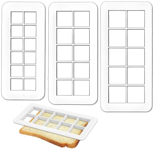 3 Stück Ausstechformen Geometrische Forme, 3 Größen Quadratische Keksausstecher, Geometrisch Multicutter für Fondant Plätzchen, Gebäck und Torten Dekorieren