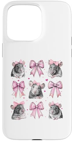 Topo Ratto Ragazza Coquette Fiocco Rosa Mamma Mamma Custodia per iPhone 15 Pro Max