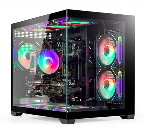 Evounic Computer desktop PC/workstation da gioco - i7 Xeon E5 fino a 3,2 GHz, grafica GTX Titan, RAM ECC DDR4 da 16 GB, SSD SATA M.2 da 512 GB, HDD da 1 TB, Wi-Fi 6, Bluetooth 5.4, 650W PSU, Windows