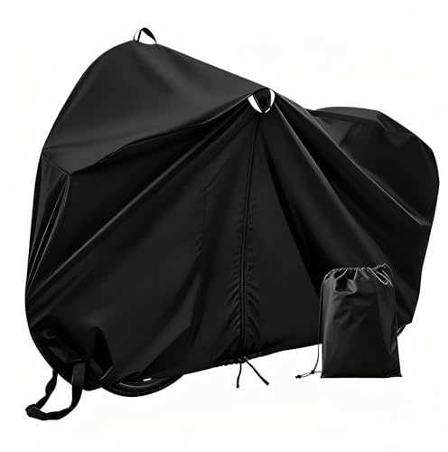 Bike Cover, Waterproof Bike Cover for Indoor Outside Storage | 210D Oxford with Lock Holes, Safty Straps for 2 Bike, Anti Dust Rain Snow UV Protection for Mountain Road Electric Bikes up to 29 Inch