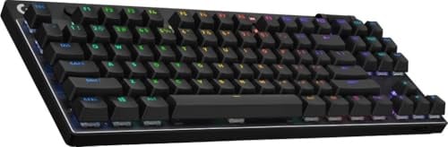 Logitech G Pro X TKL Lightspeed, Teclado inalámbrico para Gaming, sin Teclado numerico, Interruptores GX Red Linear, RGB LIGHTSYNC QWERTY US Internacional, Negro gx_Red