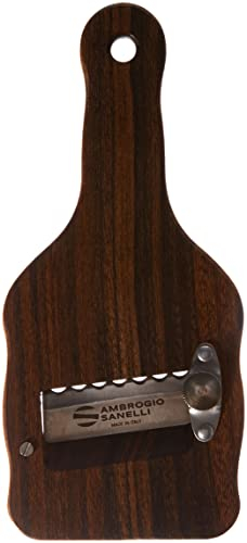 SANELLI AMBROGIO - Cortador de trufas de Madera de Ovangkol (Guibourtia ehie) con Hoja Ondulada, marrón, 23 x 9 x 2.5 cm, 1731.000