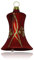 Lauschaer Glas Christbaumschmuck Glocken klein rot matt mit Ranken 3 Stück d 5cm Christbaumschmuck Weihnachtsbaumschmuck mundgeblasen, handdekoriert