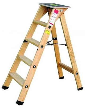 Outifrance 8831311 Escabeau Bois professionnel simple plan de montée 10 marches avec tablette