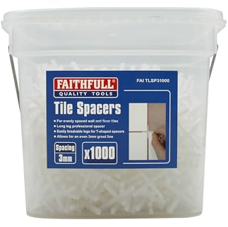 Faithfull Tile Spacers for Wall & Floor Tiling - Long Leg, 3mm, Pack of 1000