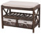 Mendler Schuhregal HWC-C48, Sitzbank Schuhablage, Shabby-Look Vintage 45x65x34cm - braun