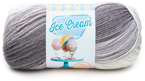 Lion Brand 100 Percent Acrylic Ice Cream Yarn, Cookies and Cream,10.89 x 10.89 x 22.32 cm