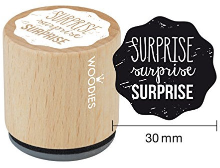 Woodies überraschen Stempel, Holz, braun, 30 mm