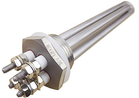 Dernord 36V 1200W Stainless Steel Heating Element Immersion Heater Submersible Water Heater Element with 1 Inch NPT Fitting Double U Type