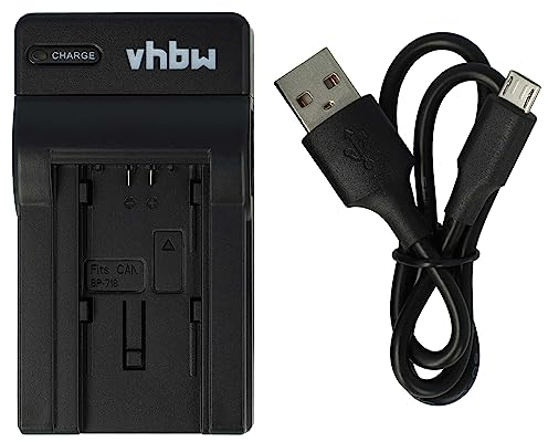 vhbw USB Ladegerät kompatibel mit Canon Legria HF R306, HF R37, HF R47, HF R806, HF R86 Kamera Camcorder/Akku - Ladeschale, Ladeanzeige, 4,2 V