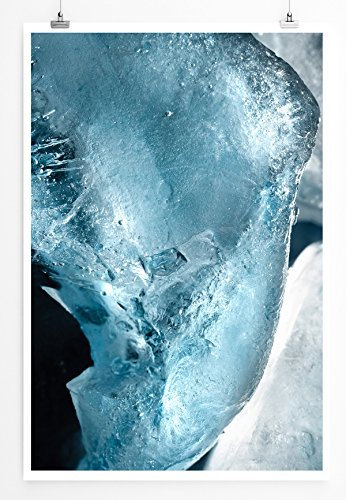 Eau Zone Home Bild - Art Fotos – Türkiser Eisblock- Poster Fotodruck in höchster Qualität