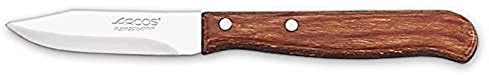 Arcos Serie Latina Caja 12 uds Cuchillo para pelar Mondador, Hoja de Acero Inoxidable NITRUM NITRUM de 65 mm, Mango de Madera comprimida Color Marrón (12 UDS)