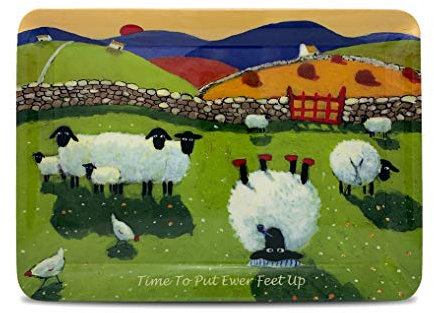 Time to Put Ewe-r Feet Up Melamine Tray by Thomas Joseph - Sheep Gift
