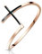Paula & Fritz® Damen-Ring roségold 1mm schmal Kreuz schwarz Edelstahlring Freundschaftsring Partnerring R-M7086R_90