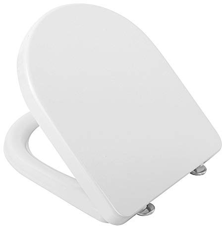 Inbagno Copriwater Dedicato FLAMINIA Serie Link in Termoindurente Bianco Cerniere Acciaio Cromo