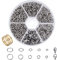 PH PandaHall 1160pcs Edelstahl Jump Ringe mit 30 pcs Hummer Claw Verschlüsse 4/5/6/8/10mm Offene Jump Ringe Schmuck Verschluss Connector für Armband Halskette Schmuck Herstellung Taille Kette Handwerk