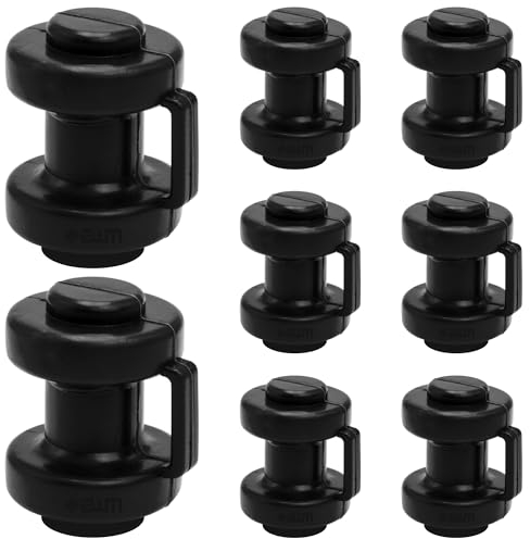 AWM Trampolin Endkappen Schutzkappen 25 mm - Innenliegend - Sicherheitsnetz Kappen Abschlusskappen *INNEN (8 Stück, Schwarz)