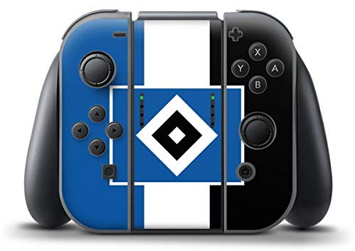 DeinDesign Skin kompatibel mit Nintendo Switch Controller Folie Sticker HSV Streifen Hamburger SV