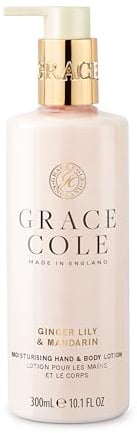 Grace Cole Ginger Lily & Mandarin Fragrance Cleansing Hand & Body Lotion 300ml - Essential Oils - Vegan and Cruelty Free, No SLS or Parabens - Made In England