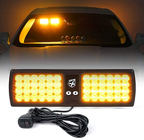 Xprite Amber LED Visor Strobe Flashing Lights Interior Windshield Sunshield Hazard Warning Lights for Law Enforcement Emergency Vehicles Trucks