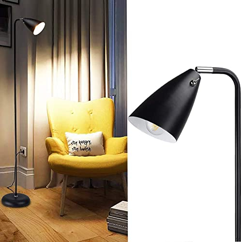 Depuley Stehlampe aus Metall, Eisen, schwarz, matt, Stehleuchte, Retro, flexibel, für Büro und Wohnzimmer, Metall, Leuchtmittel E14 3000 K (Leuchtmittel nicht im Lieferumfang enthalten)