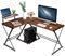COSTWAY L-Förmiger Computertisch aus Holz, Eckschreibtisch mit mit Monitorständer & Ablagefach, platzsparender Schreibtisch für Büro, Arbeitszimmer, Schlafzimmer, 147 x 112 x 79cm (Braun)