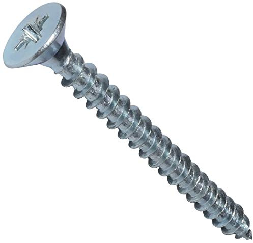 AERZETIX - C44832 - Satz von 100 - Holzschrauben - Ø5x50mm - aus verzinktem stahl metall - senkkopf - abdruck kreuzförmig Pozidriv - farbe silber - für schnelle und einfache montage