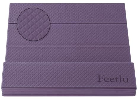 Feetlu, Faltbare Yogamatte, 6 mm und 8 mm dick, groß, leicht und einfach zu verstauen, rutschfeste, faltbare Übungsmatte für Yoga, Pilates, Heimtraining und Bodenübungen