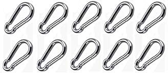 Rohans Carabiner Carabina Clip Snap Hook Clip Small Keyring Camping Sports Karabiner Coloured (Silver)