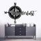 NSRJDSYT Kompass Wandtattoo Fernweh Aufkleber Vinyl Schlafzimmer Dekor Wandaufkleber Kompass Kinderzimmer Dekor Zuhause Innendekoration Tapete 42x27cm