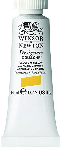 Winsor & Newton Designers Gouache - Peinture Gouache pour le Dessin, L'illustration, le Design - Aquarelle Opaque, Tube de 14ml, Couleur Jaune De Cadmium Row