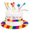 Boland 00931 - Geburtstags-Hut für Kinder, Happy Birthday, Plüsch-Hut, Regenbogen, Kuchen, Torte, Geschenk, Party, Geburtstag, Mottoparty