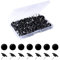 KINBOM 100 Stück Zahnradförmige Stecknadeln Pinnwand, Kunststoff Reißzwecken Pinnwandnadeln Schwarz mit Edelstahlspitze Deko Reißnägel für Wand Korktafel Pinnwand (12mm Durchmesser)