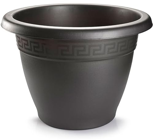 AC - Maceta Mediterránea - Plástico Resistente - Ideal para el Hogar, Plantas, Jardín, Decoración. - Cuidado de Plantas - Forma Redonda - Ø 60 cm - Color Gris