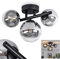 Deckenleuchte Chehalis, moderne Deckenlampe aus Metall/Glas in Schwarz/Rauchfarben, Leuchte im modernen Design mit Schirmen aus Rauchglas, 3-flammig, 3 x G9, ohne Leuchtmittel