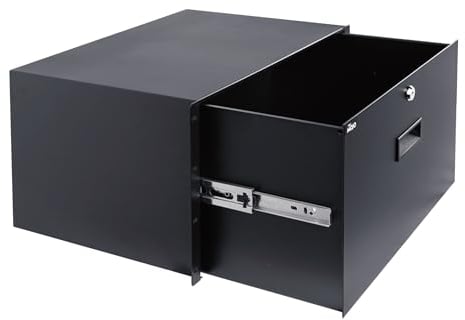 Tecmojo 6U Rack Drawer,Rack Mount Drawer for 19in Network Equipment/Server/AV Rack or Cabinet Enclosure,Sliding and Lockable Server Rack Drawer - Load-Bearing 44lb (20kg),with Cable Management Holes