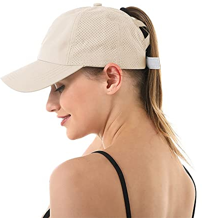 Adicloz Queue de Cheval Casquette Femme Ete, Casquette Baseball Réglable averc Maille Respirante, Casquette Femme pour Running Golf Camping