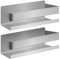 Joejis Shower Caddy No Drill - Strong 3M Self Adhesive No Drill Wall Mounted Shelf - Stainless Steel - Tidy Shampoo Gel Storage Basket - Shower Organiser (2 Pack Silver)