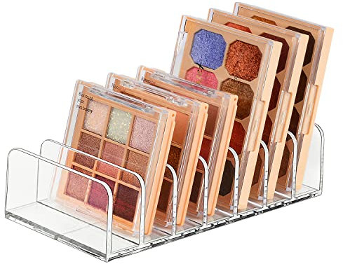 JESSCAT Paletten-Organizer, Kunststoff-Badezimmer-Theken-Organizer, Beauty-Mixer-Halter, große Kapazität, Kosmetik-Lidschatten-Make-up-Organizer für Badezimmer, Waschtischtheke (transparent, S)